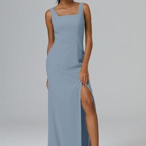 Show Me Your MuMu Paris Steel Blue Sleeveless Stretch Maxi Gown XS